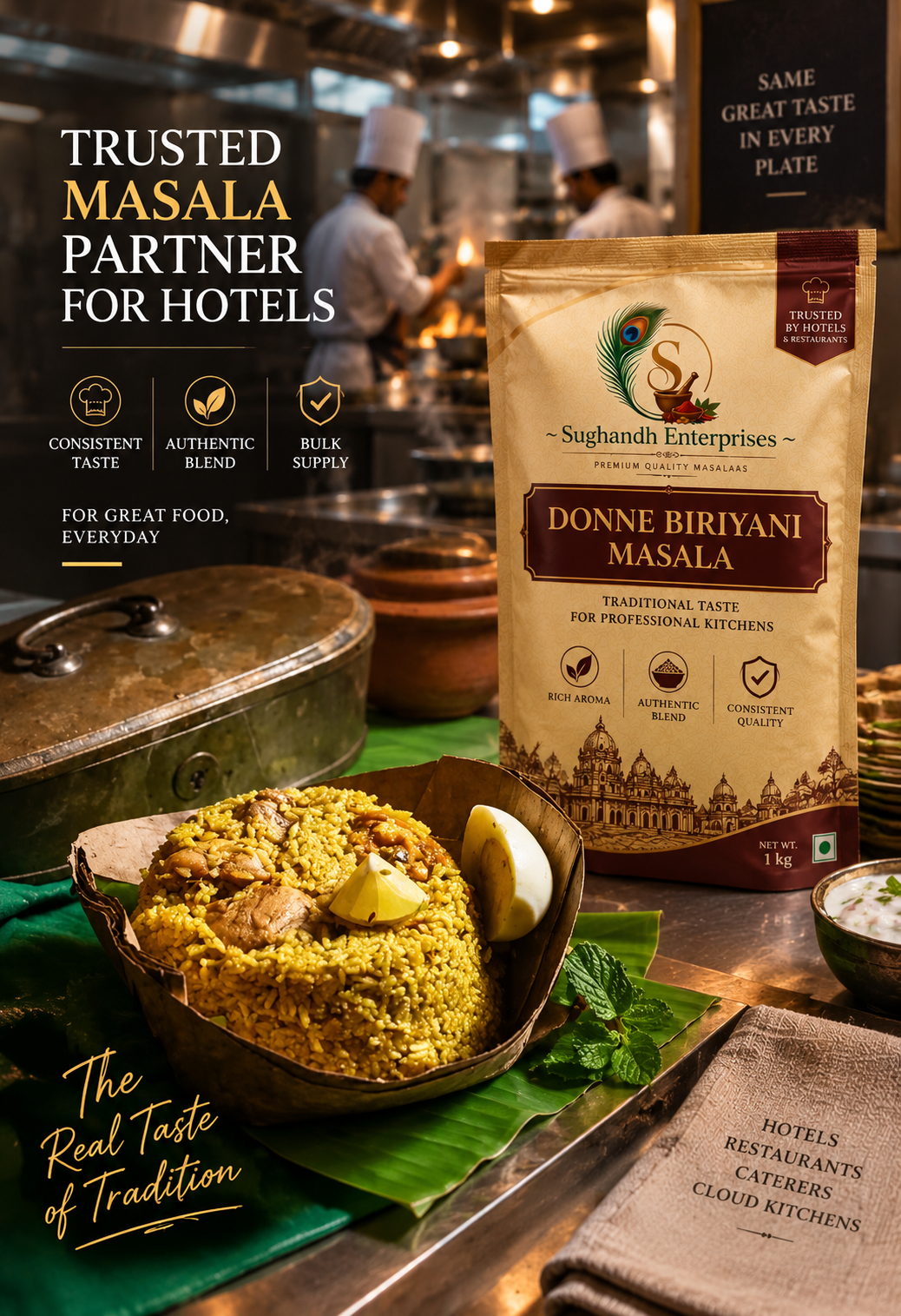 Sughandh Donne Biryani Masala with authentic Donne Biryani
