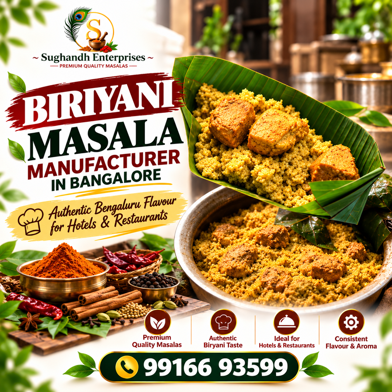 Sughandh Enterprises biryani masala for hotels and restaurants in Bangalore