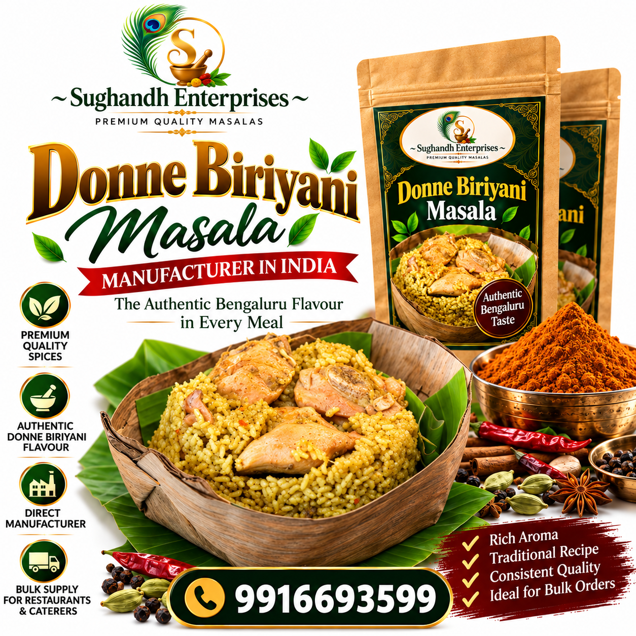Chickpete Donne Biriyani Masala Manufacturer in India – Sughandh Enterprises